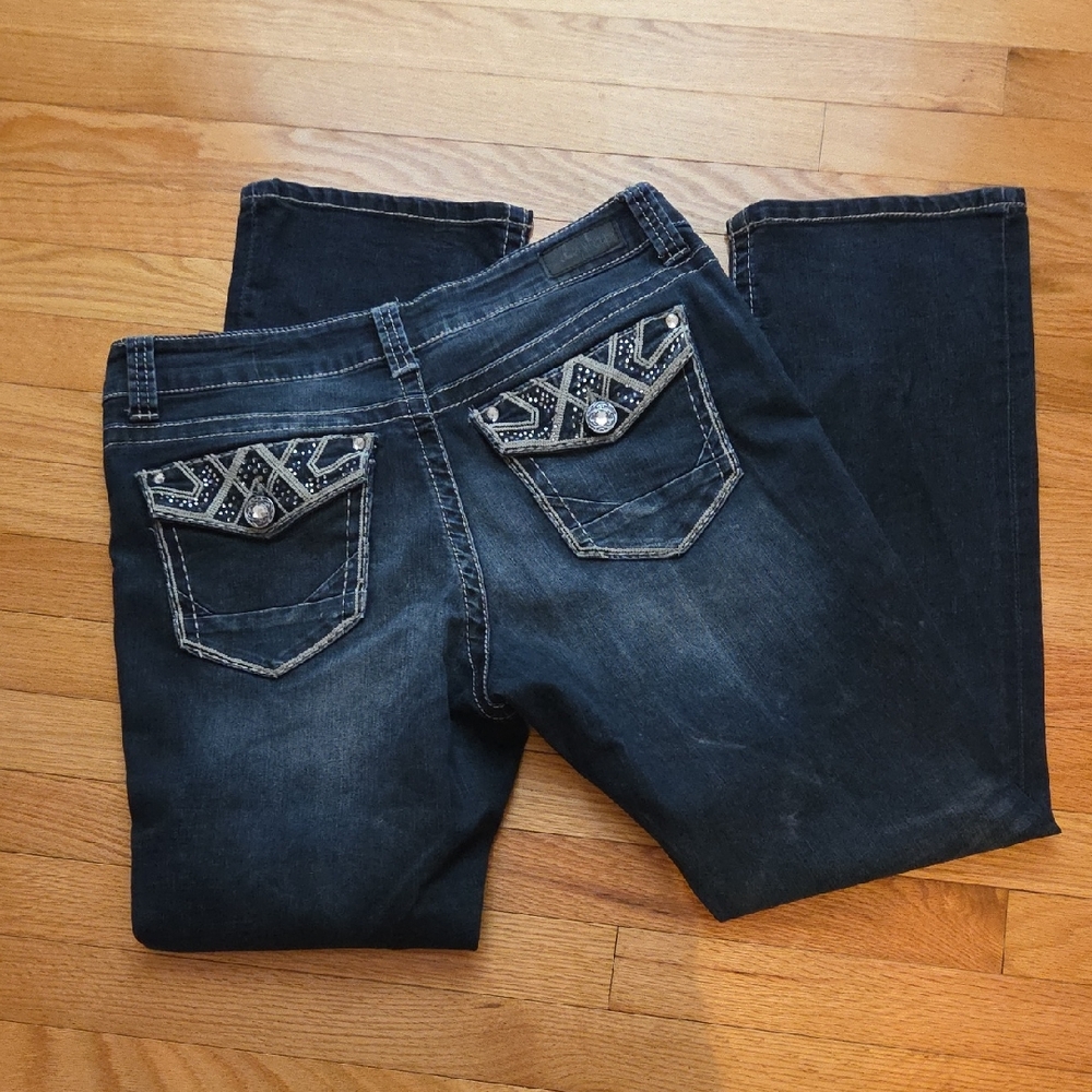 Daytrip Dark Blue Jeans with Silver Button